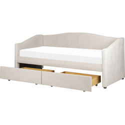 Beliani VITTEL - Eenpersoonsbed-Beige-Polyester