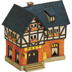 Wurm Lichthaus "Post" van porselein, kleurrijk (B/H/D) 16x17x12cm