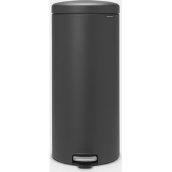 NewIcon Pedal Bin, 30 litre, Soft Closing, Plastic Inner Bucket - Mineral Infinite Grey