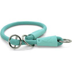 MORSO HALF SLIP HALSBAND HOND REGULAR ROPE GERECYCLED AQUAMARINE BLAUW 50X1 CM