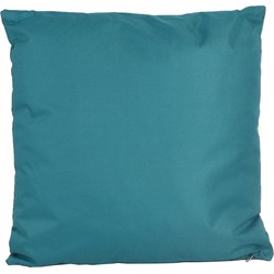 1x Bank/sier kussens voor binnen en buiten in de kleur petrol blauw 45 x 45 cm - Sierkussens