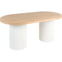 SHERIDAN - Eettafel - Bruin/Wit - 180 x 90 cm - MDF
