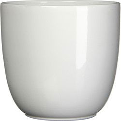 Mica Decorations Bloempot/plantenpot - wit - keramiek - D28 cm x H25 - Plantenpotten