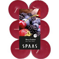 Spaas maxi waxinelichtjes - 48x - Berry Cocktail - 10 branduren - geurkaarsen