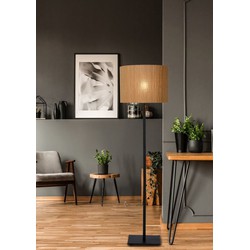 Scandinavisch hedendaagse licht hout met zwarte vloerlamp E27