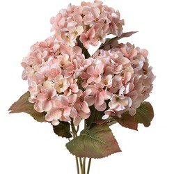 Clayre & Eef Kunstbloem Hortensia 44 cm Roze Kunststof Kunstplant
