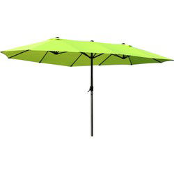 4goodz Outsunny Duo-parasol 460x270 cm - brede XL parasol - Limegroen
