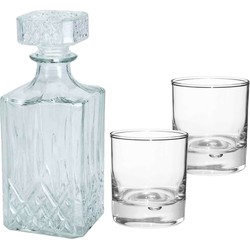 Set van 6x luxe drinkglazen/whiskyglazen 300 ml met karaf Jackson 900 ml - Drinkglazen