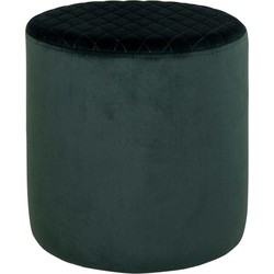 Ejby Pouf - Round pouf in dark green velvet HN1206