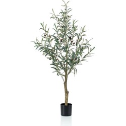 Kunst Olijfboom - Olea europaea - Olijfboom - 115 cm Deluxe | Echt hout (Stam) | NeverLeafs