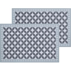 Set van 8x stuks rechthoekige placemats mozaiek grijs vinyl 45 x 30 cm - Placemats