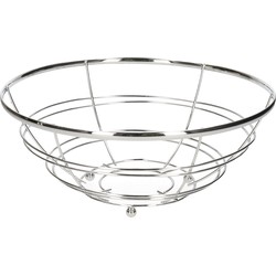 Medium-size fruitschaal Chrome metal rond 28 x 11 cm - Fruitschalen