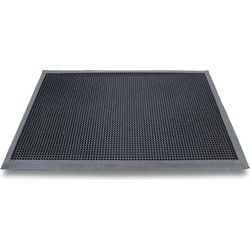 Rubberen antislip deurmatten/schoonloopmatten zwart 45 x 70 cm rechthoekig - Deurmatten
