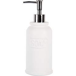 Clayre & Eef Zeepdispenser 350 ml Wit Kunststof SOAP Zeeppompje