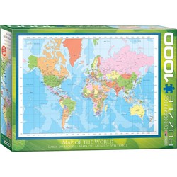 Eurographics Eurographics puzzel Map of the World - 1000 stukjes