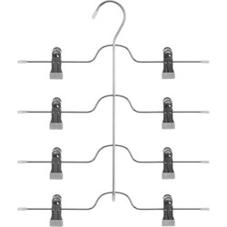 Metalen kledinghanger met clips voor 4 broeken 32 x 38 cm - Kledinghangers