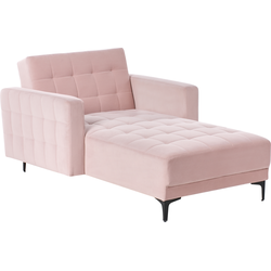 Beliani ABERDEEN - Chaise longue-Roze-Fluweel