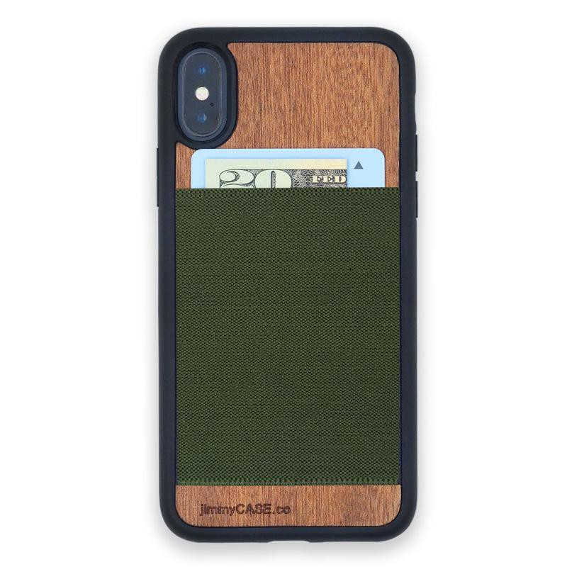 JimmyCASE iPhone X/XS Wallet Case Green - 