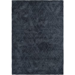 Vercai Rugs Jay Collectie - Hoogpolig Vloerkleed - Microfiber Tapijt voor Woonkamer - Microfiber Polyester - Blauw - 70x140 cm