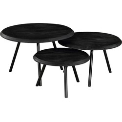 Starfurn Salontafel Ohio Black | 70 cm| set van 3