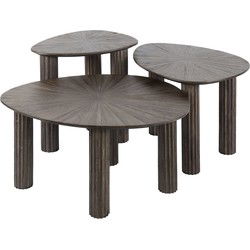 Salontafel - Driehoekig - Set Van 3 - Teakhout - Maya