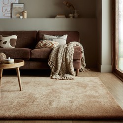 Hoogpolig vloerkleed Faroe Wol Look - Fluffy - Naturel / Beige - 80 x 150 cm