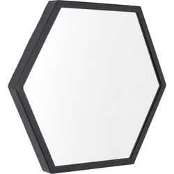 LOFT42 Wandspiegel  Zeshoek Small - Zwart - 36x32