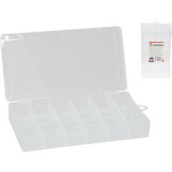 Gerimport koffertje/opbergdoos/sorteerbox - 24-vaks - transparant - Opbergbox