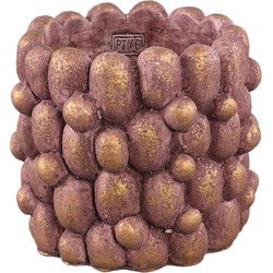 PTMD Bloempot Stenley - 22x22x19 cm - Cement - Brons