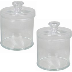 2x Glazen voorraadpotten/bewaarpotten 4000 ml met deksel 16 x 21 cm - Voorraadpot