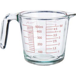 Glazen maatbeker - 500 ml - glas - 10 x 12 x 18 cm - vloeistoffen - Maatbekers