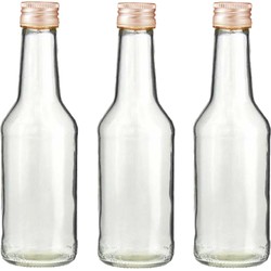 HI Fles - 20x - met schroefdop - transparant - 200 ml - glas - Karaffen
