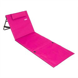 Strandmat met Rugleuning en Kussen 158cm x 56cm roze