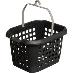 5Five Wasknijpers ophang mandje/bakje - 22 x 13 x 17 cm - antraciet - knijperszakken