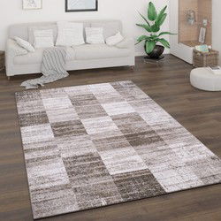Laagpolig Vloerkleed Bareta - Modern - Geblokt - Bruin - 200x280 cm