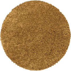 Tapijtenloods Monaco Soft Rond Shaggy Hoogpolig Vloerkleed Goud- 200 CM ROND