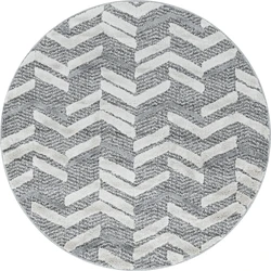 Sofia Modern Grijs Rond vloerkleed - - 160 X 160 CM