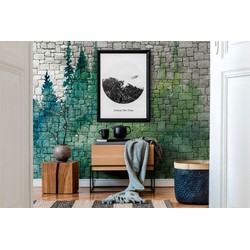 One Wall one Role fotobehang steen groen en grijs - 371 x 280 cm - AS-382451