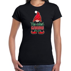 Bellatio Decorations fout kersttrui t-shirt dames - Schattigste gnoom - zwart - Kerst kabouter S - kerst t-shirts
