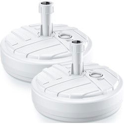 Prosperplast Parasolvoet - 2x - rond - wit - vulbaar - 10 liter - D39 cm - Parasolvoeten