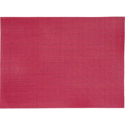 4x stuk Placemats rood gevlochten/geweven print 45 x 30 cm - Placemats