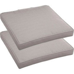 4x hesperide tuinstoelkussen - taupe - uv-bestendig - 40 x 4 cm - tuinstoelkussens