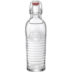 1x Glazen beugelfles/weckfles transparant met beugeldop 1,2 liter - Decoratieve flessen