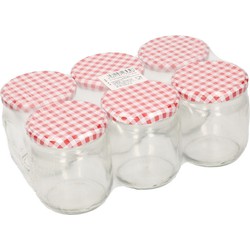 12x Jam potjes met rood/wit deksel 425 ml - Weckpotten