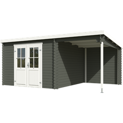 Blokhut met overkapping Tampa 481x292 Green Grey-Wit