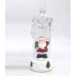 LED kaars met 4 leds - kerstman - 19 x 6 cm