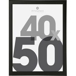 Atmosphera fotolijst - zwart - kunststof-glas - 40 x 50 cm - Fotolijsten