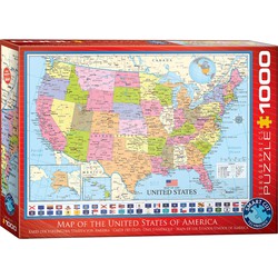Eurographics Eurographics puzzel Map of the USA - 1000 stukjes