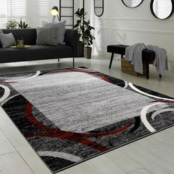 Laagpolig Modern Vloerkleed Sinovo - Kader - Rood - 140x200 cm