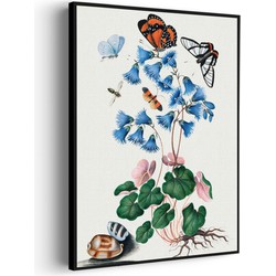 Muurwerken Akoestisch Schilderij - Prent Natuur Vogel en Bloemen 04 - Geluidsdempend Wandpaneel - Wanddecoratie - Geluidsisolatie - PRO (AW 0.90) M (60X85)